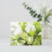 白い季節違うの花の花束 ポストカード (スタンド正面)