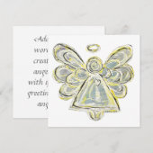 白い守護天使のカスタム招待状または招待カード 招待状 (正面/裏面)