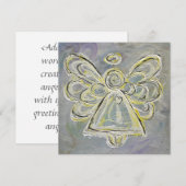 白い守護天使のカスタム招待状または招待カード 招待状 (正面/裏面)