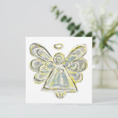 白い守護天使のカスタム招待状または招待状 招待状 (スタンド正面)