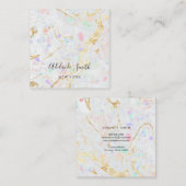 白い宝石のテクスチャ背景 スクエア名刺 (正面/裏面)