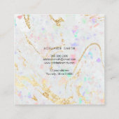 白い宝石のテクスチャ背景 スクエア名刺 (裏面)