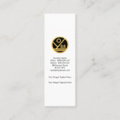 白い家の朝日の棒杭の囲いの不動産仲介業者 スキニー名刺 (裏面)