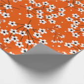 白い小さな花で縫い目のない模様 ラッピングペーパー (角)