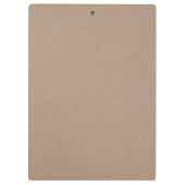 白い小さな花のパターンと素朴なモノグラム クリップボード (裏面)