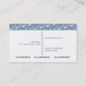 白い小さな花ほこりっぽい青い花柄 名刺 (裏面)