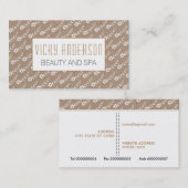 白い小さな花オンクラフト紙素朴 名刺 (正面/裏面)