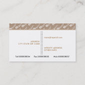 白い小さな花オンクラフト紙素朴 名刺 (裏面)