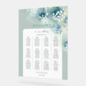 白い小さな花結婚のウェルカムシーティングチャート アクリルサイン (傾斜)
