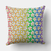 白い小プルメリアの花を虹色に クッション (裏面)