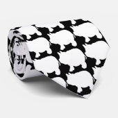 白い小型ブタのタイ ネクタイ (ロール)