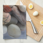 白い小石 キッチンタオル (四つ折り)