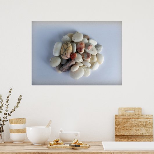 白い小石 ポスター (キッチン)