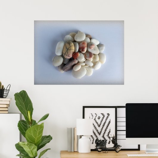 白い小石 ポスター (ホームオフィス)