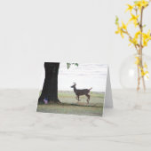 白い尾と旗 カード (黄色い花)