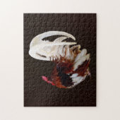 白い尾の羽を持つ赤いオンドリ ジグソーパズル (縦)
