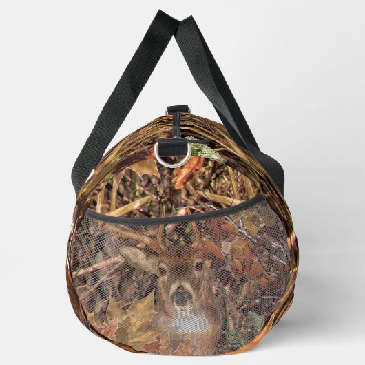 白い尾の鹿の頭の秋のエネルギーが千に威勢よく ダッフルバッグ (右)