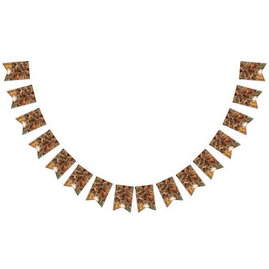 白い尾の鹿の頭の秋のエネルギーが千に威勢よく バンティングフラッグ (全)