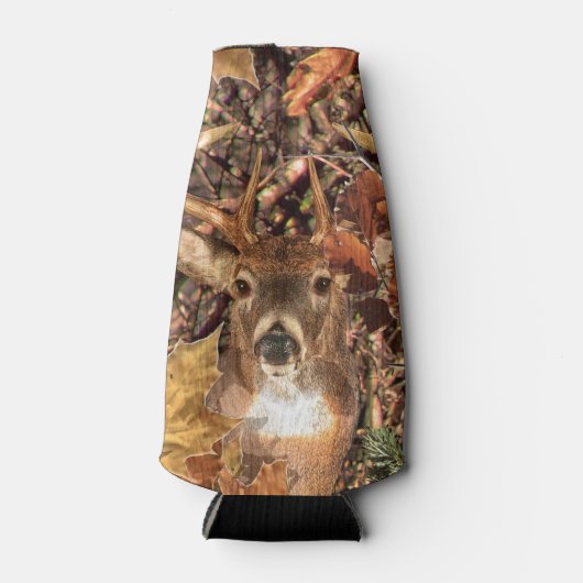 白い尾の鹿の頭の秋のエネルギーが千に威勢よく ボトルクーラー (正面)