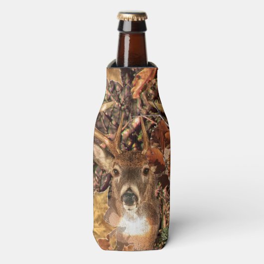 白い尾の鹿の頭の秋のエネルギーが千に威勢よく ボトルクーラー (ボトル正面)