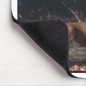 白い尾を持つ鹿のバック写真 マウスパッド (コーナー)