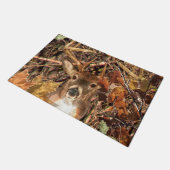 白い尾を持つ鹿の頭の秋がAに飛び乗る ドアマット (アングル)