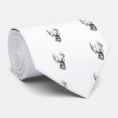 白い尾シカのトロフィの木びき台 ネクタイ (ロール)