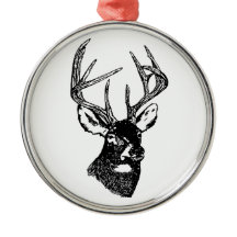 白い尾シカのトロフィの木びき台