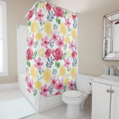 白い居心地の良いウォータークーラー植物花 シャワーカーテン (インサイチュ)