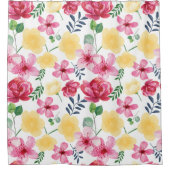 白い居心地の良いウォータークーラー植物花 シャワーカーテン (正面)