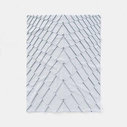 白い屋根瓦 フリースブランケット (正面)