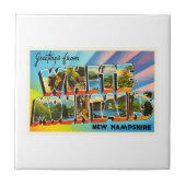 白い山のニューハンプシャーNH旅行記念品 タイル (正面)