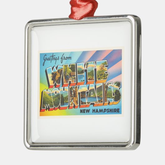 白い山のニューハンプシャーNH旅行記念品 メタルオーナメント (左)