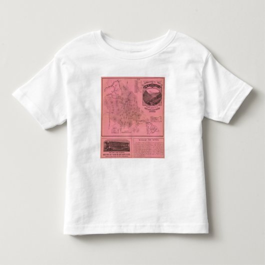 白い山の上の地図 トドラーTシャツ (正面)