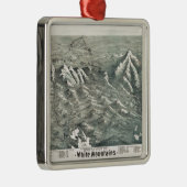白い山の空中写真、ニューハンプシャー1890年 メタルオーナメント (右)