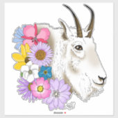 白い山羊の花 シール (シート)