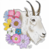 白い山羊の花 シール (正面)
