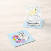 白い山羊の花 スクエアペーパーコースター (インサイチュ)