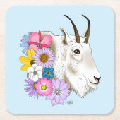 白い山羊の花 スクエアペーパーコースター (正面)