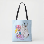 白い山羊の花 トートバッグ (正面)
