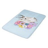 白い山羊の花 バスマット (アングル)