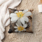 白い山花の装飾用クッション クッション (ブランケット)