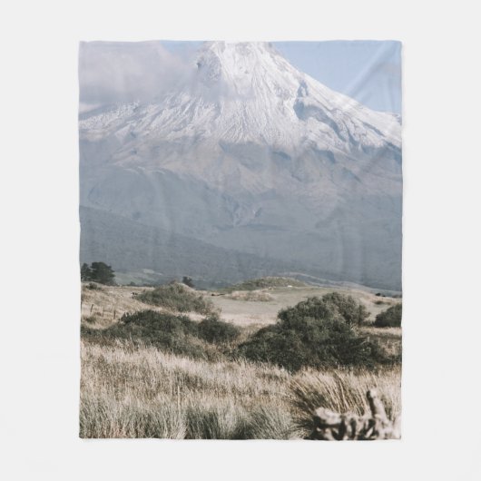 白い山 フリースブランケット (正面)