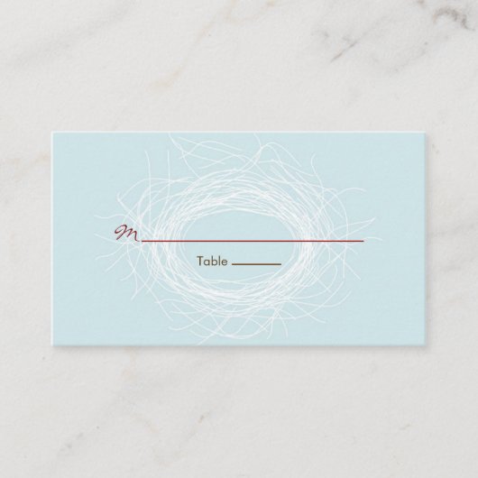 白い巣のメッセージカード プレイスカード (正面)