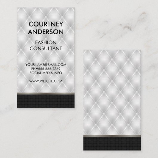 白い布張りパディング |黒織 名刺 (正面/裏面)