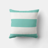 白い帆船の上のティール(緑がかった色)青い枕 クッション (裏面)