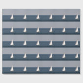 白い帆船ラッピング紙 ラッピングペーパー (フラット)