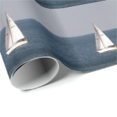 白い帆船ラッピング紙 ラッピングペーパー (ロールコーナー)