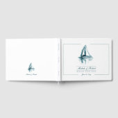 白い帆船芸術的に水色の青 ゲストブック (全面)