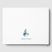 白い帆船芸術的に水色の青 ゲストブック (裏面)